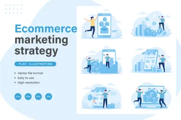 E-Commerce-Marketingstrategie Illustrationspack