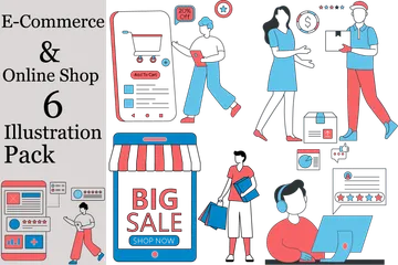 E-Commerce & Online Shop Illustration Pack