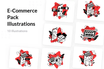 E-Commerce-Paket Illustrationspack