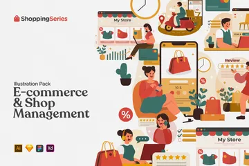 E-Commerce Shop Management Illustration Pack