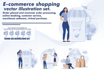 E-commerce Shopping Illustration Pack