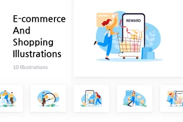 E-Commerce und Shopping Illustrationspack