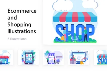 E-Commerce und Shopping Illustration Pack