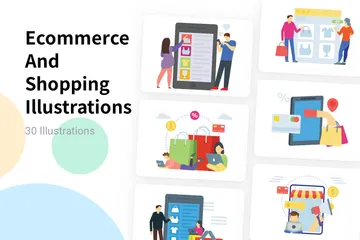 E-Commerce und Shopping Illustrationspack