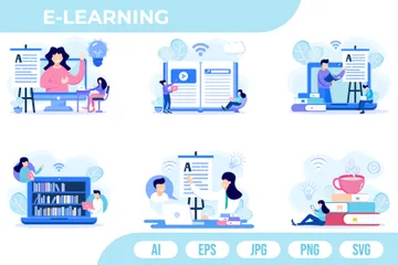 E-Learning Pacote de Ilustrações