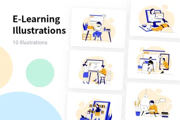 Apprentissage en ligne Pack d'Illustrations