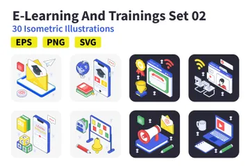 E-Learning And Trainings Set 02 Illustration Pack