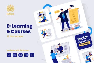 E-Learning & Courses Illustration Pack