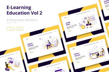 Educação E-Learning Vol 2 Pacote de Ilustrações