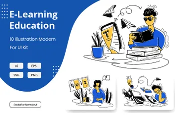 Educação E-Learning Vol2 Pacote de Ilustrações