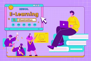 E-Lernen Illustrationspack
