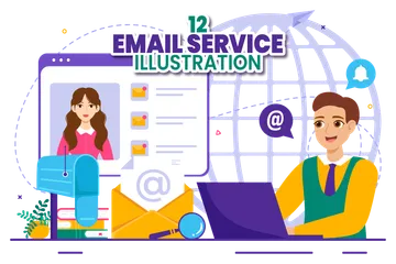 E-Mail-Dienst Illustrationspack