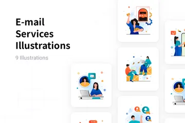 E-mail Services Illustration Pack