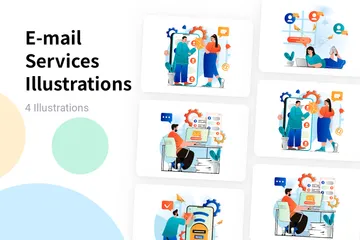 E-mail Services Illustration Pack