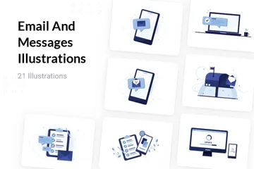 E-mails et messages Pack d'Illustrations