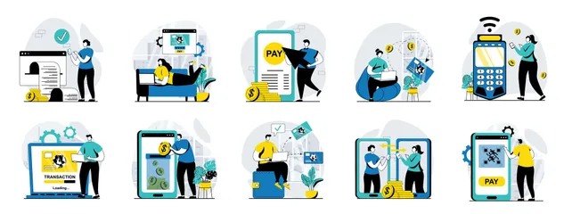 E-payment Illustration Pack