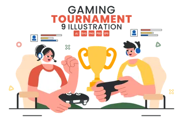 E-Sports Gaming Tournament Illustration Pack