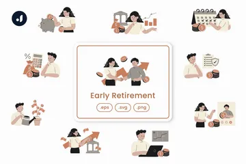 Early Retirement Illustration Pack