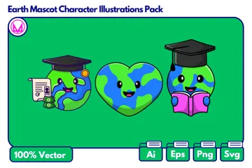 지구 마스코트 행성 일러스트레이션 팩