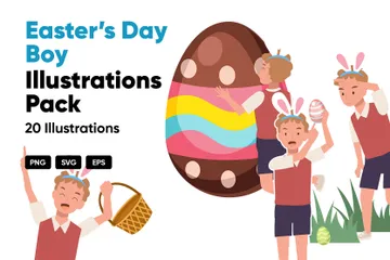Easter's Day Boy Illustration Pack