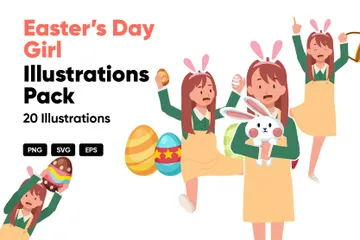 Easter's Day Girl Illustration Pack