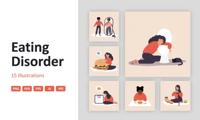 Eating Disorder Illustration Pack