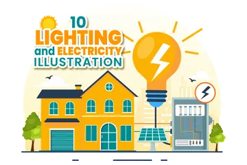 Éclairage Et Énergie Électrique Pack d'Illustrations