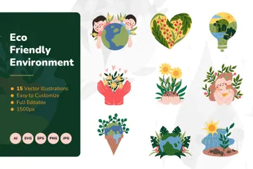 Eco Friendly Environmental Illustration Pack