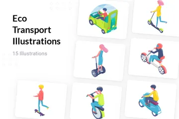 Transports écologiques Pack d'Illustrations