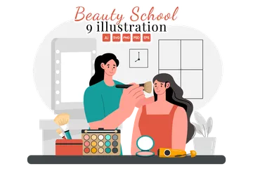 Ecole de Beauté et de Maquillage Pack d'Illustrations