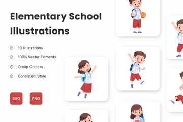 École primaire Pack d'Illustrations