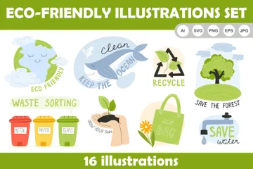 Respectueux de la nature Pack d'Illustrations