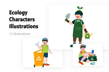 Ecology Characters Illustration Pack