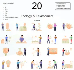 エコロジーと環境 イラストパック
