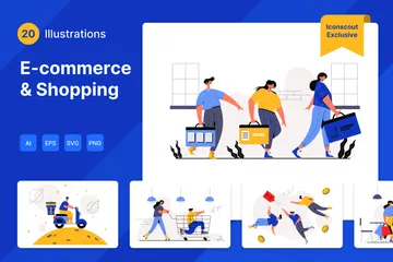 Ecommerce And Shopping Illustration Pack