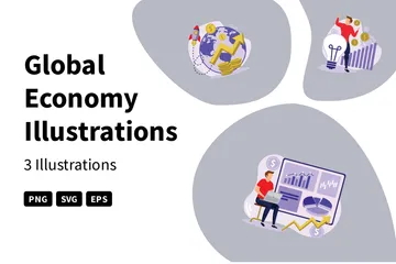 Economia global Pacote de Ilustrações