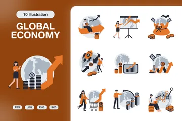 Economia global Pacote de Ilustrações