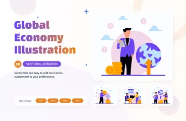 Economia global Paquete de Ilustraciones