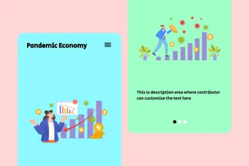 Economia Pandêmica Pacote de Ilustrações