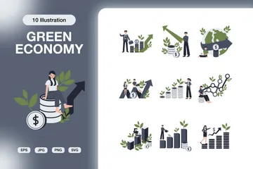 Economía verde Paquete de Ilustraciones