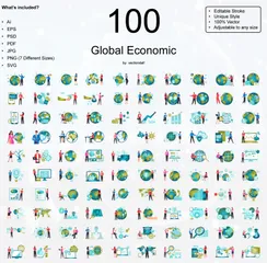 Economia Global Pacote de Ilustrações