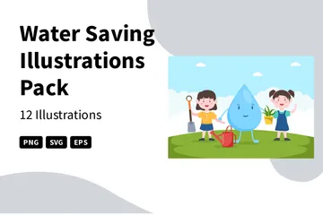 Économie d'eau Pack d'Illustrations