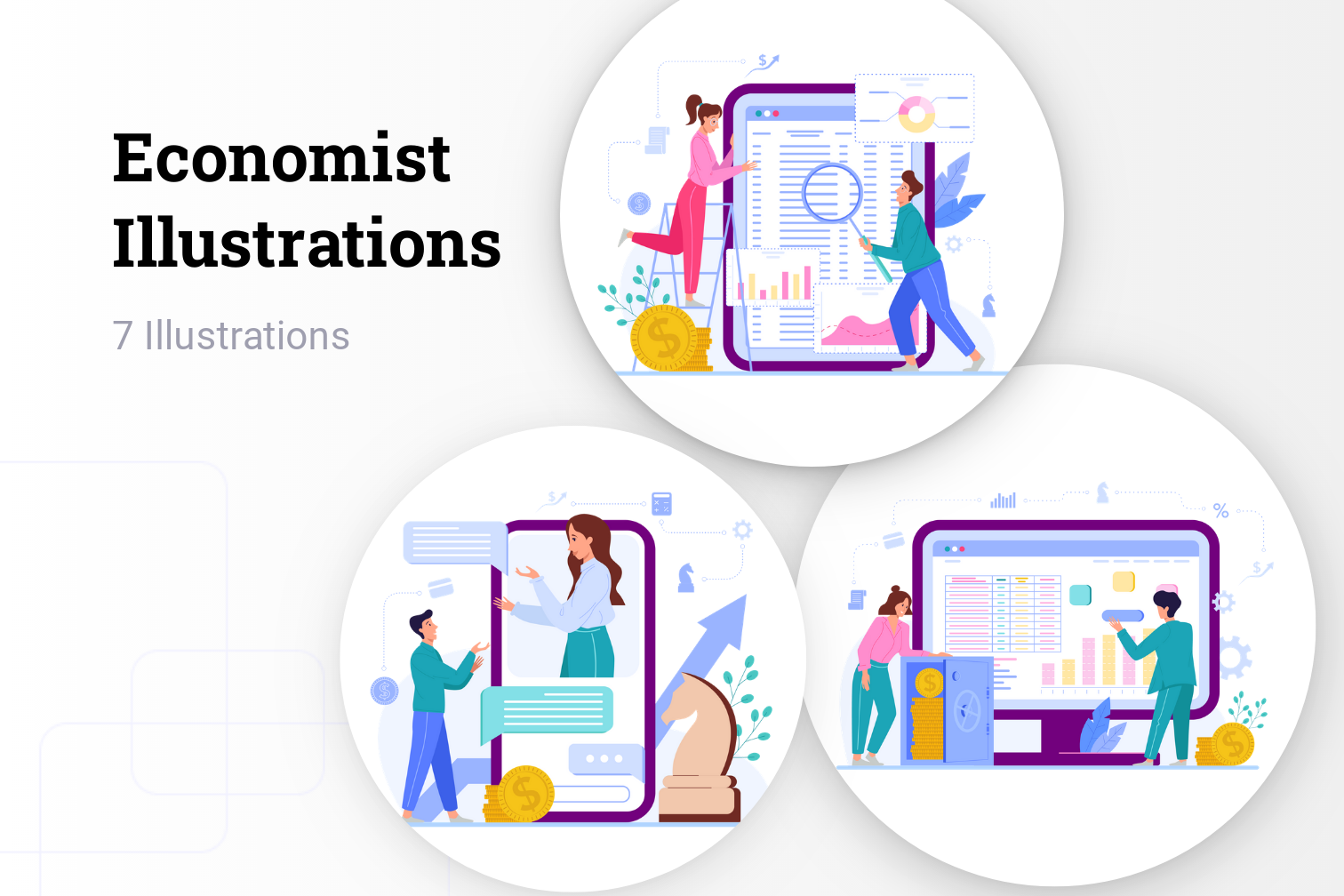 Premium Economist Illustration pack from Business Illustrations