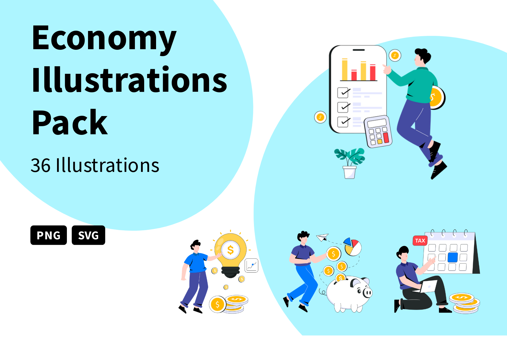 Premium Economy Illustration pack from Business Illustrations