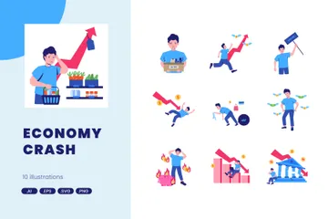 Economy Crash Illustration Pack