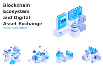 Écosystème blockchain Pack d'Illustrations