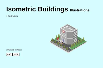 Edifícios Isométricos Pacote de Ilustrações