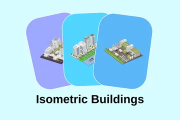 Edifícios Isométricos Pacote de Ilustrações