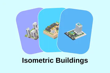 Edifícios Isométricos Pacote de Ilustrações