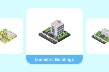 Edifícios Isométricos Pacote de Ilustrações